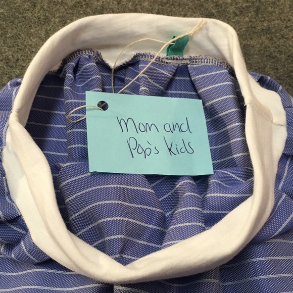 Skirt Girls 4/5 100%‎ Cotton Maxi Blue Stripe Ruffle Tier Mom and Pop's Kids - Picture 6 of 10